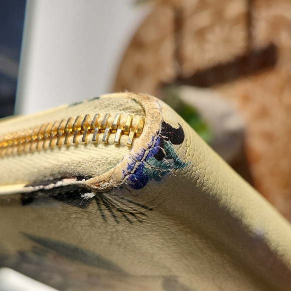 RARE Miu Miu Long Zip Wallet - Madras Print - Yellow with Black Cats - Picture 13 of 16